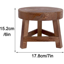 Decoratieve plantenhouder, mini houten krukje, hoogwaardige massief houten antislip waterdichte bloempot houder voor binnen- en