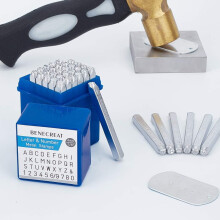 Cijfer- en letterponsset, professionele stempelset van gelegeerd staal, duidelijke afdrukken voor permanente markering op metaal, leer, sieraden en