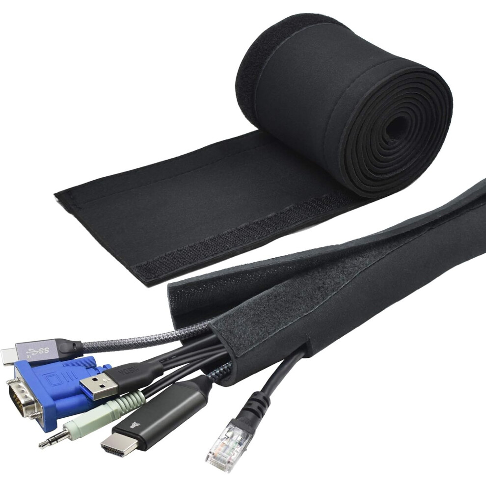 Cut To Size Cord Protector, Cord Management Sleeve For Computer And Entertainment Centers, Waterproo... 9128293950640