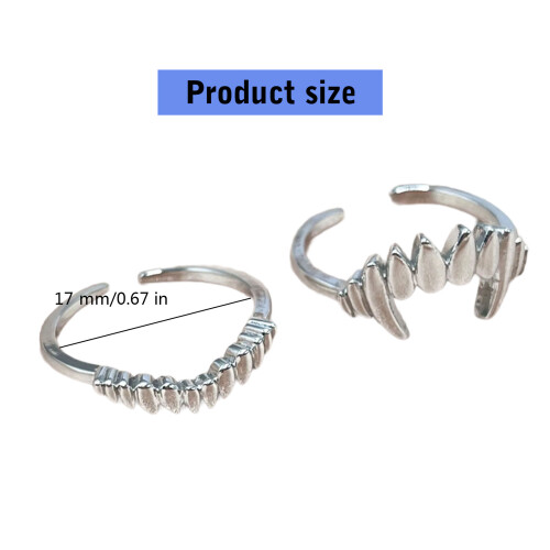 Stilvolles Vampir-Split-Design-Ring-Set, vielseitige 2