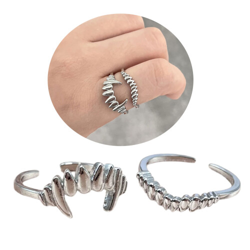 Stilvolles Vampir-Split-Design-Ring-Set, vielseitige 1