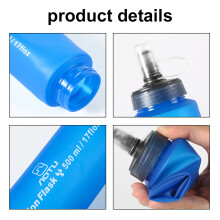 Tragbare TPU Soft Flask 700ml Faltbare Wasserflasche für Wandern und Radfahren