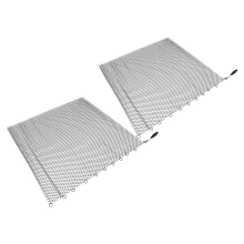 24x20in Black Fireplace Mesh Curtain 2 Panels - Protect & Beautify