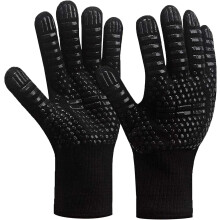 BBQ Gloves, Extreme Heat Resistance Flexible Oven Mitts, Perfect for Grilling, Cooking, and Baking, Non-Slip Silicone Kitchen Gloves for Men and Women