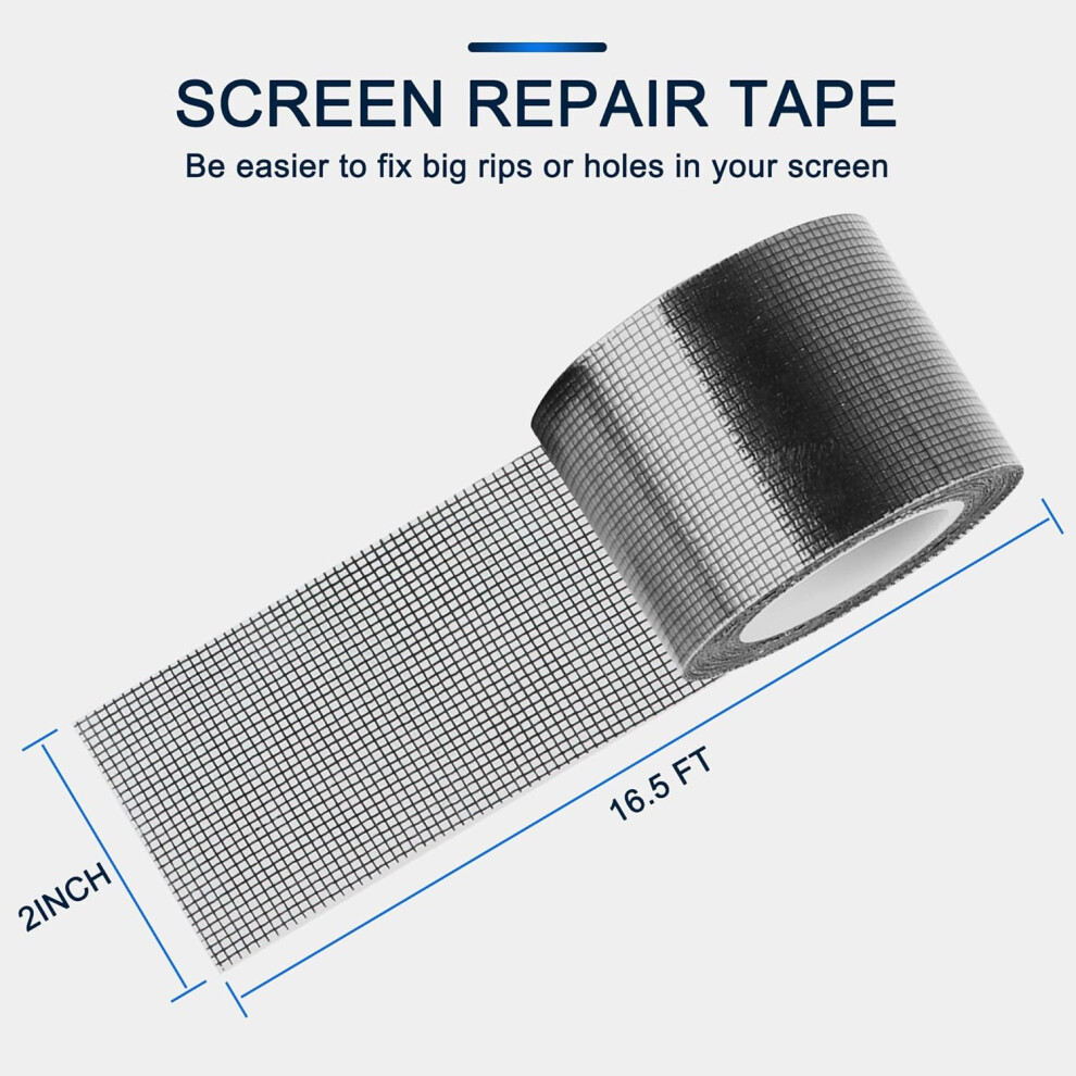 Window Screen Patch, Fiberglass Screen Tape With Ultra Strong Adhesive For Durable, Waterproof Repair Of Holes And Tears In Indoor & Outdoor Screens, 9169997043573
