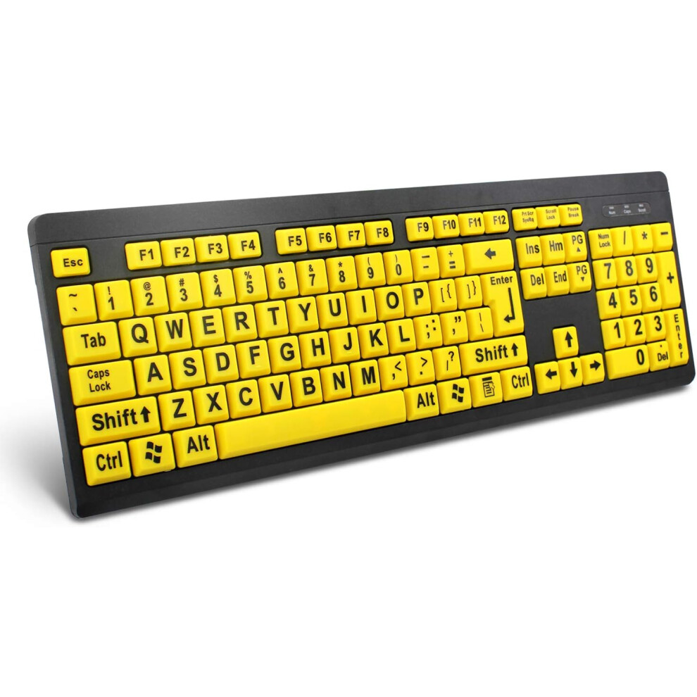 Ergonomic Design For Reduced Eye Fatigue, Plug And Play Compatibility Large Print Keyboard With Durable And Reliable Construction For Everyday Use 9004841568225