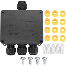 Boîte de jonction électrique étanche IP68, robuste et durable, pour câbles de 4 à 12 mm², installation souterraine extérieure avec finition