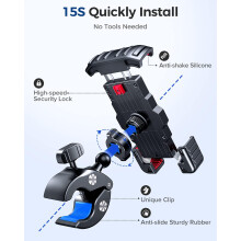 Suporte para celular de bicicleta com fixação rápida em 3 segundos, acessório para guidão fácil de travar e soltar para dispositivos grandes,