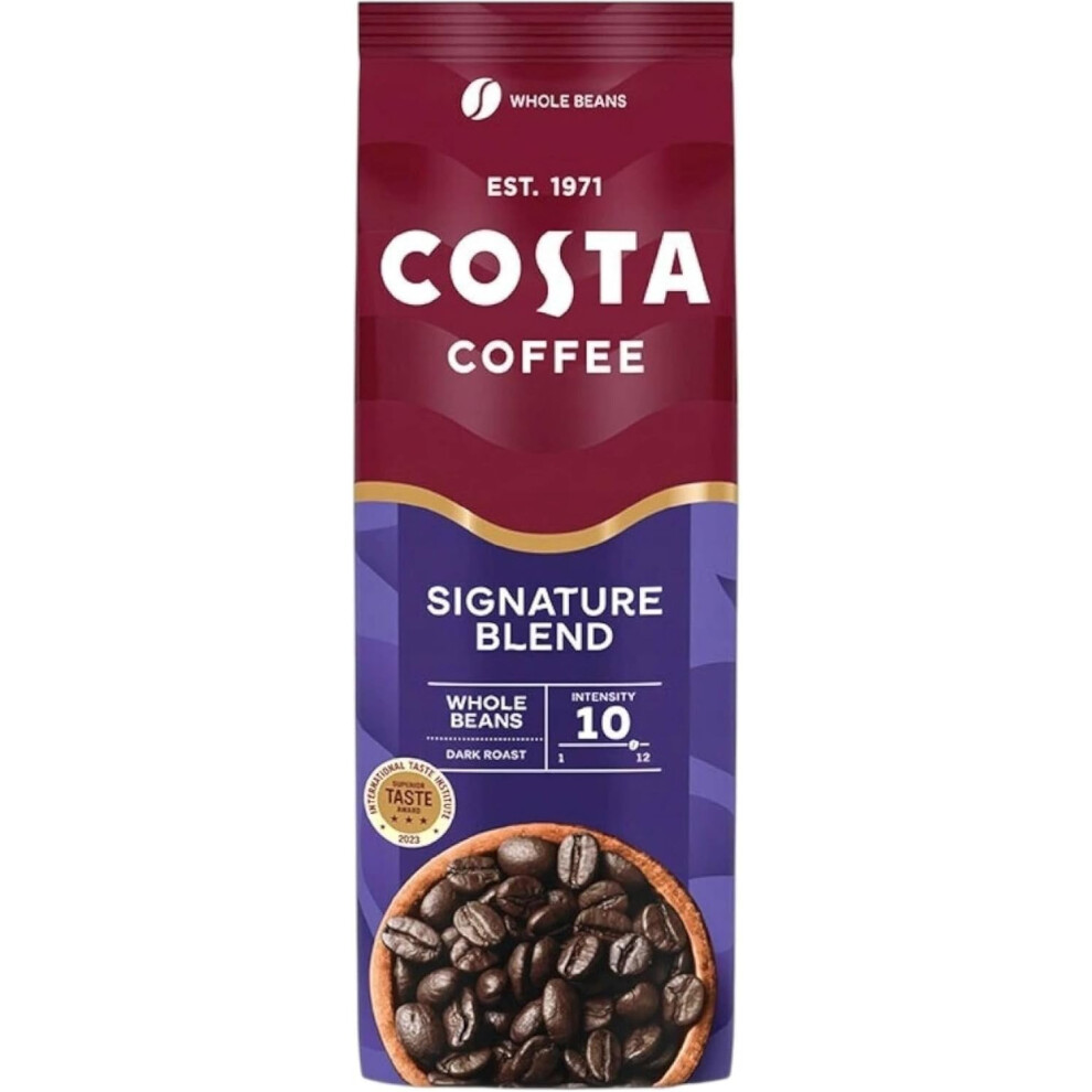Costa Coffee Signature Blend Whole Coffee Beans 1Kg (1000 Grams) - Roast Dark