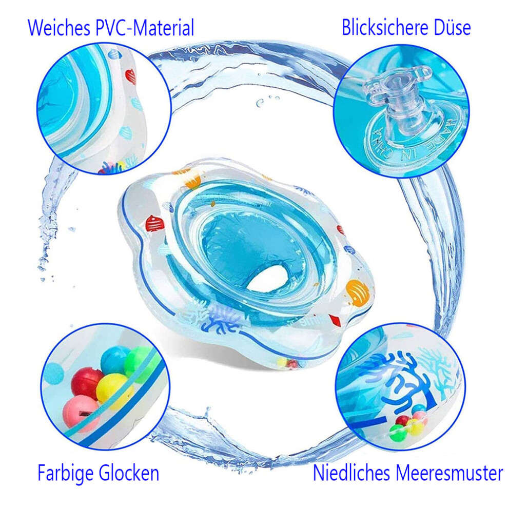 Innovative Inflatable Baby Swim Float, Perfect For Toddlers Learning To Swim, Featuring A Non-Inflatable Sponge Chest Support For Extra Comfort And