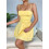 Party Solid Color Spaghetti Strap Dress for Summer Light Yellow S 4