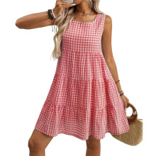 Summer Dresses for Women 2025 Loose Casual Sundresses Beach Cover Ups Flowing Sleeveless Dress Red XXL