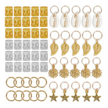 80 Stuks Afrikaanse Haar Sieraden Vlecht Accessoires Decoraties Metalen Haar Ring Buizen Manchetten Dreadlocks Dread Kralen