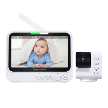 Monitor per Bambini con Video da 7 Pollici, Protezione Sicurezza, Visione Notturna A Infrarossi, Panoramica, Inclinazione, Zoom, Videosorveglianza,