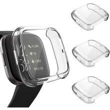 Fitbit Versa2 Hülle, 360-Schutz, ultradünne TPU-Schutzhülle mit Displayschutzfolie für die Fitbit Versa2 Smartwatch, transparent