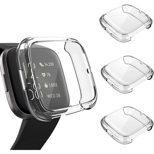 Θήκη Fitbit Versa2, Προστασία 360 μοιρών, εξαιρετικά λεπτή, λεπτή προστατευτική οθόνη με
