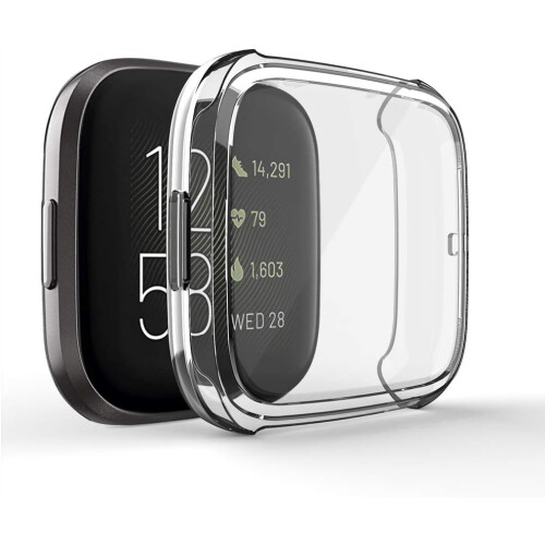 Προστατευτικό οθόνης για Fitbit Versa2Case, εξαιρετικά λεπτή θήκη προστασίας Tpu με πλήρες 2