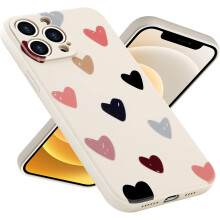 Capa ultrafina para iPhone com estampa de coração fofa, compatível com carregamento sem fio, capa traseira de silicone flexível à prova de