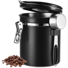 Contenitore per caffè che preserva la freschezza, struttura in acciaio inossidabile, contenitore sottovuoto ermetico, conservazione airless per