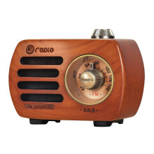 Portable Vintage FM Radio, Crystal Sound with Classic Retro Design, Unique Elegance Design, Perfect Companion for Outdoor Adventures, Natural Black