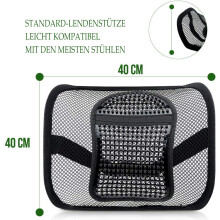 Ergonomisk design lændestøtte, åndbar mesh rygstøttepude med justerbare stropper til kontorstol bil (ideel for komfort og kropsholdning)