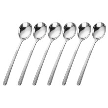 Cuillère à Dessert à Long manche, cuillère efficace,-Argent
