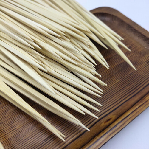 Palitos de dente planos e versáteis, espetos de bambu de 20,8 cm (8,2 polegadas) para apresentação de coquetéis e aperitivos, acabamento 1