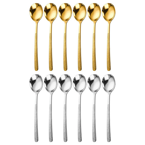 Cuillère à Dessert à Long manche, cuillère efficace,-Argent 1