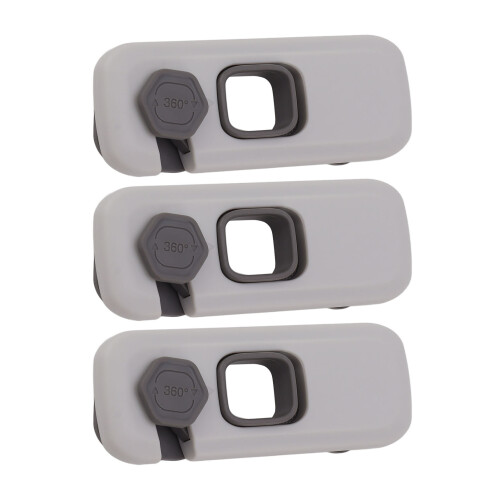 5PCS Child Safety Locks, Light Gray, Plastic, 10x4x1.5cm