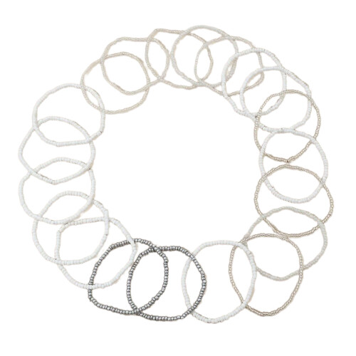 Bracelets de perles blanches polyvalents, ensemble de bracelets