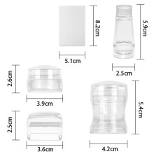 Kit de nail art avec tampons, kit de french manucure en silicone transparent pour une application facile des motifs et la décoration d'ongles