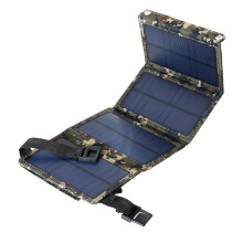 Monocrystalline Silicon Portable Solar Panel for Emergency, 10W High Conversion Efficiency Smart Solar Charger, Waterproof Foldable Design for