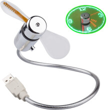 Flexibler Schwanenhals-LED-Uhrventilator mit geringem Geräuschpegel für Schreibtische