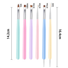 Regenbogenfarbene Nagelpinsel, professionelles Reinigungspinselset mit synthetischen Borsten, durchdachtes Design für die einfache Anwendung im