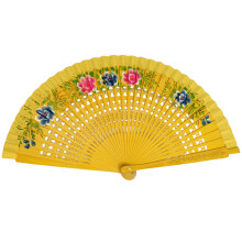 Elegant Folding Fan Vintage Hand Fan Hand Painting-Yellow