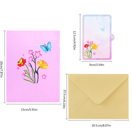 3D Greeting Card with Envelope for Mom Elegant Flower-Unscented 2