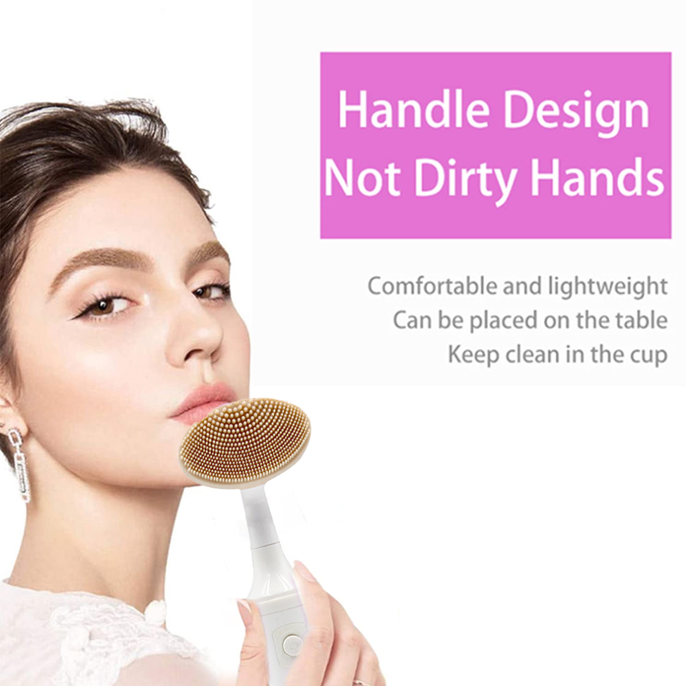 Facial Cleansing Device with Intelligent High Frequency Vibration, Exfoliates and Cleans Skin on Skin Powder Brush, Gentle Exfoliating and Massage