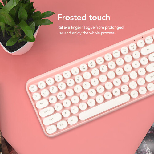 Wireless Bluetooth Keyboard 84 Keys Sakura Pink for iOS/Android/Windows 2