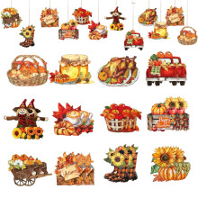 Ornement artisanal délicat en bois pour Thanksgiving, beau-MZ796