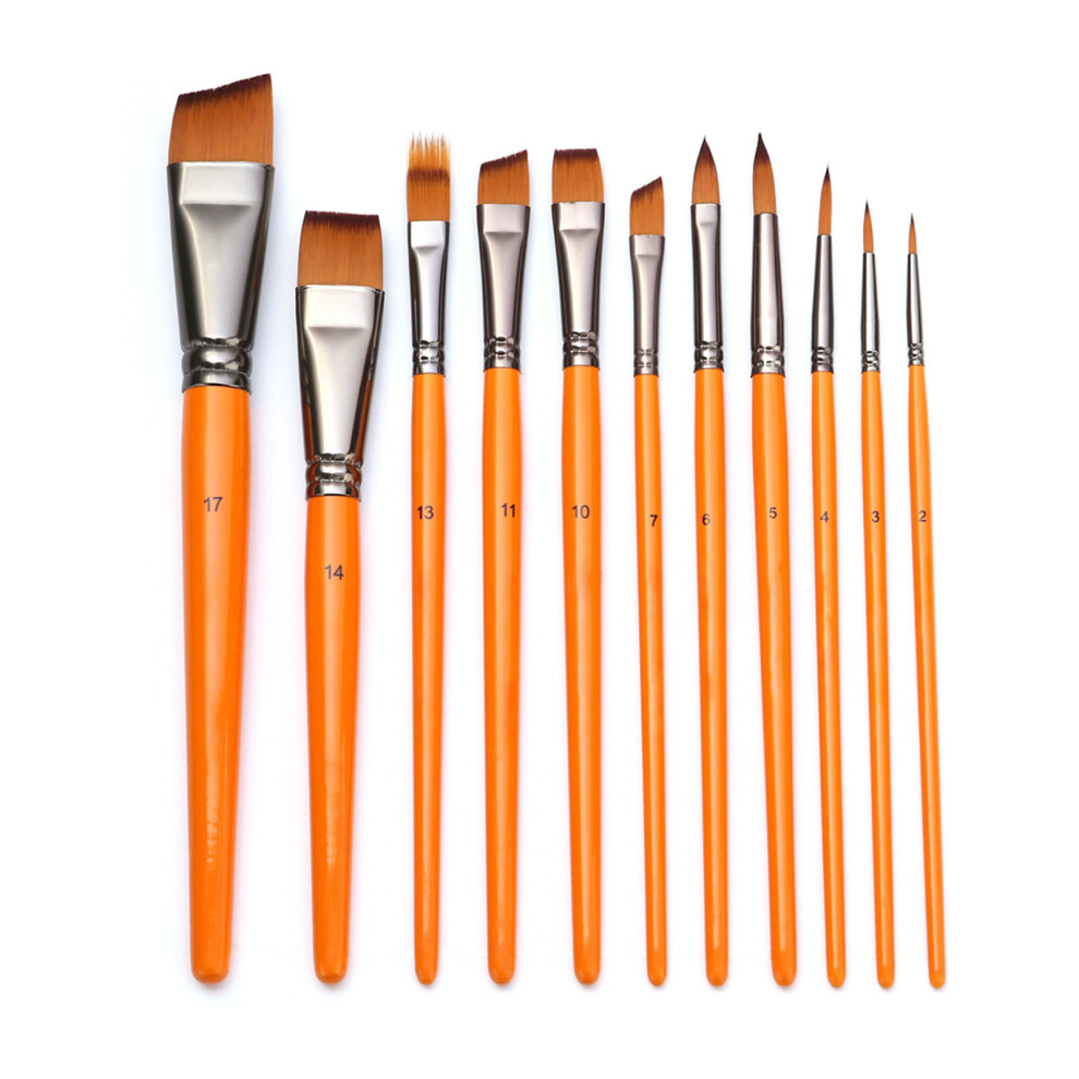 11X Artist Brushes Nylon Hair Paint Brushes Acrylic Watercolor 7695000679191