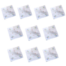 10Pcs Women Florals Handkerchiefs Pocket Hankies-Style 4 blue