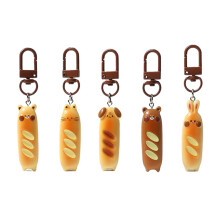 Porte-clés chien et ours en forme de pain élégant, accessoire