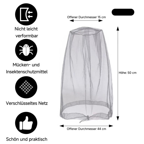 Head Net with 360 Adjustable Fit for Maximum Security, Compact & Portable Design with Waterproof Pouch Include, Mosquito Head Net with Enhanced 1