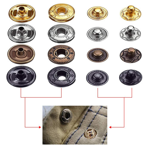 Leather Snaps for Creative Projects, Snap Fasteners Kit with Fixing Tools for Efficient Assembly, Metal Button Snaps for Long-lasting Use 1