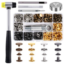 Snap Fastener Kit For Wide Application, 120Pcs Robust Copper Plated Snaps, Includes Fixing Tools, 12Mm Size, Perfect For Clothing Snaps Leather