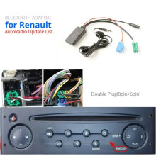 Auto-Bluetooth-kompatibler 5.0 Stereo Audio AUX Eingangskabel Kostenloser Anrufadapter für Renault für Clio für Kangoo Espace 2005-2011