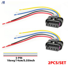 2X für VW AUDI SKODA SEAT MAF Mass Air Flow Sensor 5-Pin-Stecker 4F0973705 8K0973205 5-Wege-Kabelbaum vorverdrahtet