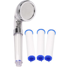 1 Set Negative Ions Bathroom Handheld Shower Water Saving Set with 3 Filters High Pressure Portable Shower Hand Shower