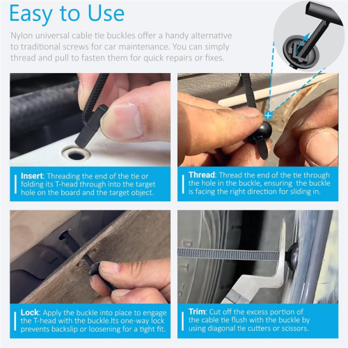 Αυτόματη βίδα στερέωσης Nylon Cable Tie Buckle Universal 100PCS Για Επισκευ 2
