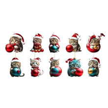 Funny Black Cats Ornaments, Height Cute Cats Christmas Decoration, Xmas Ornaments, Christmas Tree Hanging Decorations